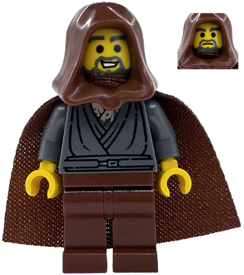 Jedi Bob - Dark Bluish Gray Tunic, Reddish Brown Hood and Cape LEGO sw1379