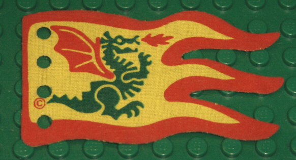 x376px1 | Cloth Flag 8 x 5 Wave with Red Border and Green Dragon Pattern - Single-Sided Print | LEGOPART