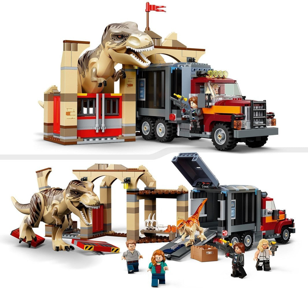 T-Rex en Atrociraptor dinosaurus ontsnapping Lego 76948